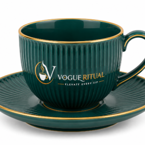 VOGUE RITUAL Luxury Ribbed Tea Cup & Saucer Set